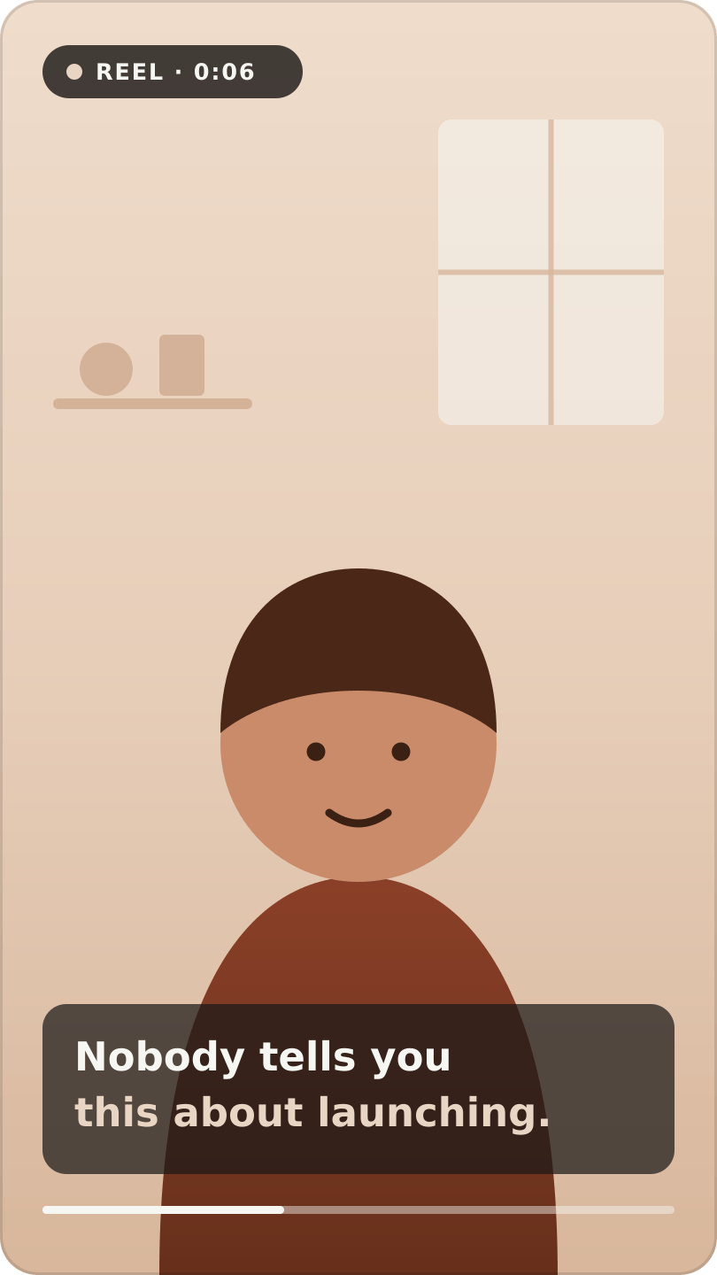 Talking Head UGC sample render — a vertical reel mockup